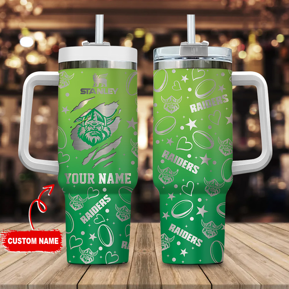 Canberra Raiders NRL Silver Logo Custom Stanley Cup 40 oz 30 oz Tumbler With HandleTVC2301180