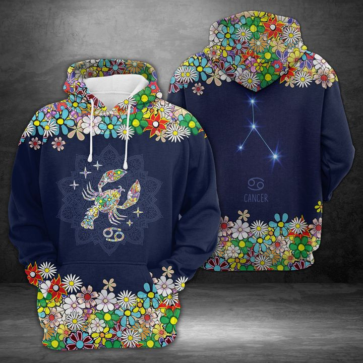 Cancer Horoscope Flower 3D All Over Print Hoodie, Zip Hoodie