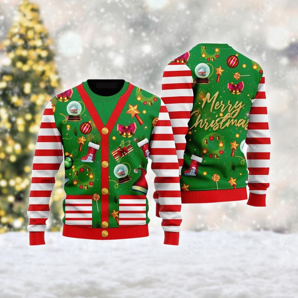 Candy Cane Christmas Ugly Sweater, Sweets Xmas Sweatshirt, Merry Christmas Gift