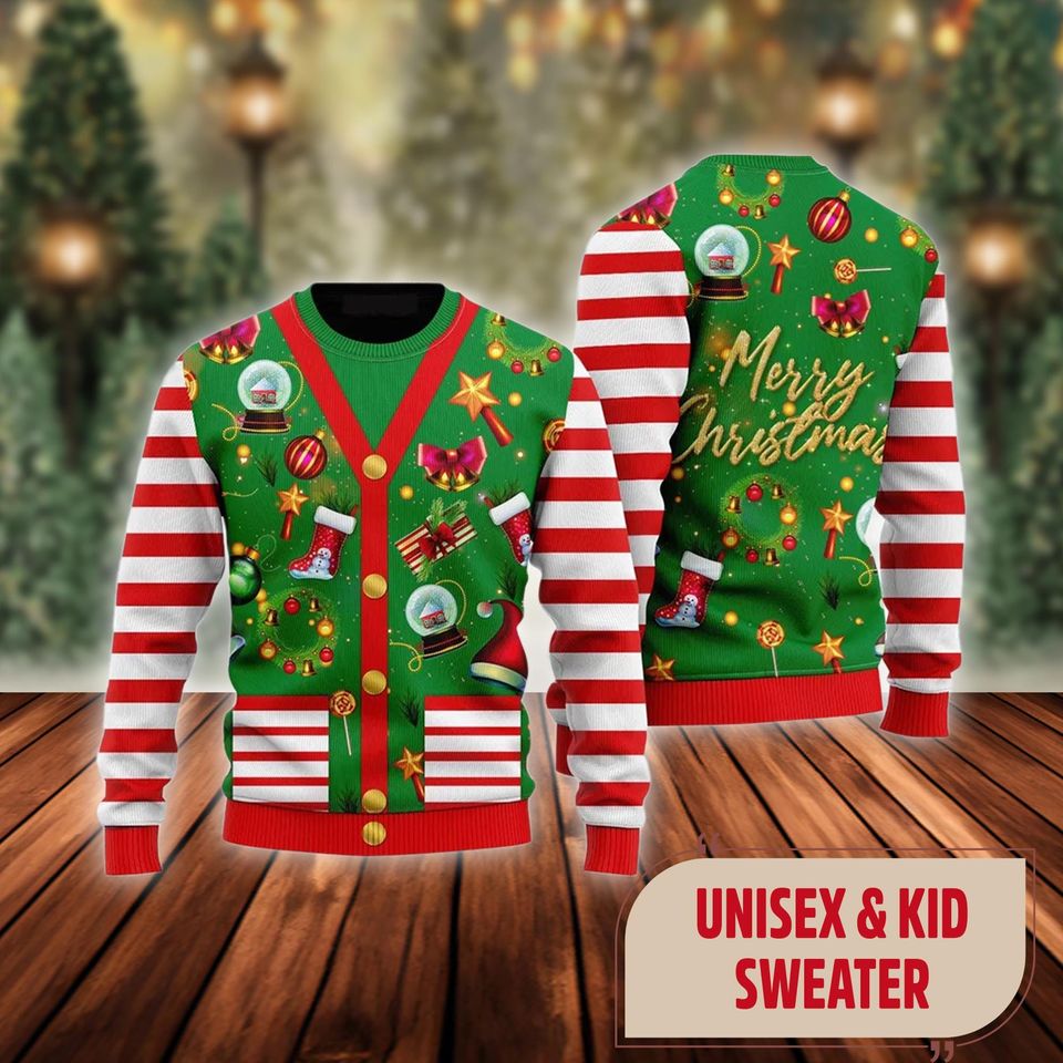 Candy Cane Christmas Ugly Sweater, Sweets Xmas Sweatshirt, Merry Christmas Gift