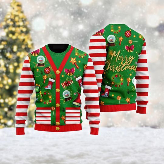 Candy Cane Christmas Ugly Sweater, Sweets Xmas Sweatshirt, Merry Christmas Gift - Image 4