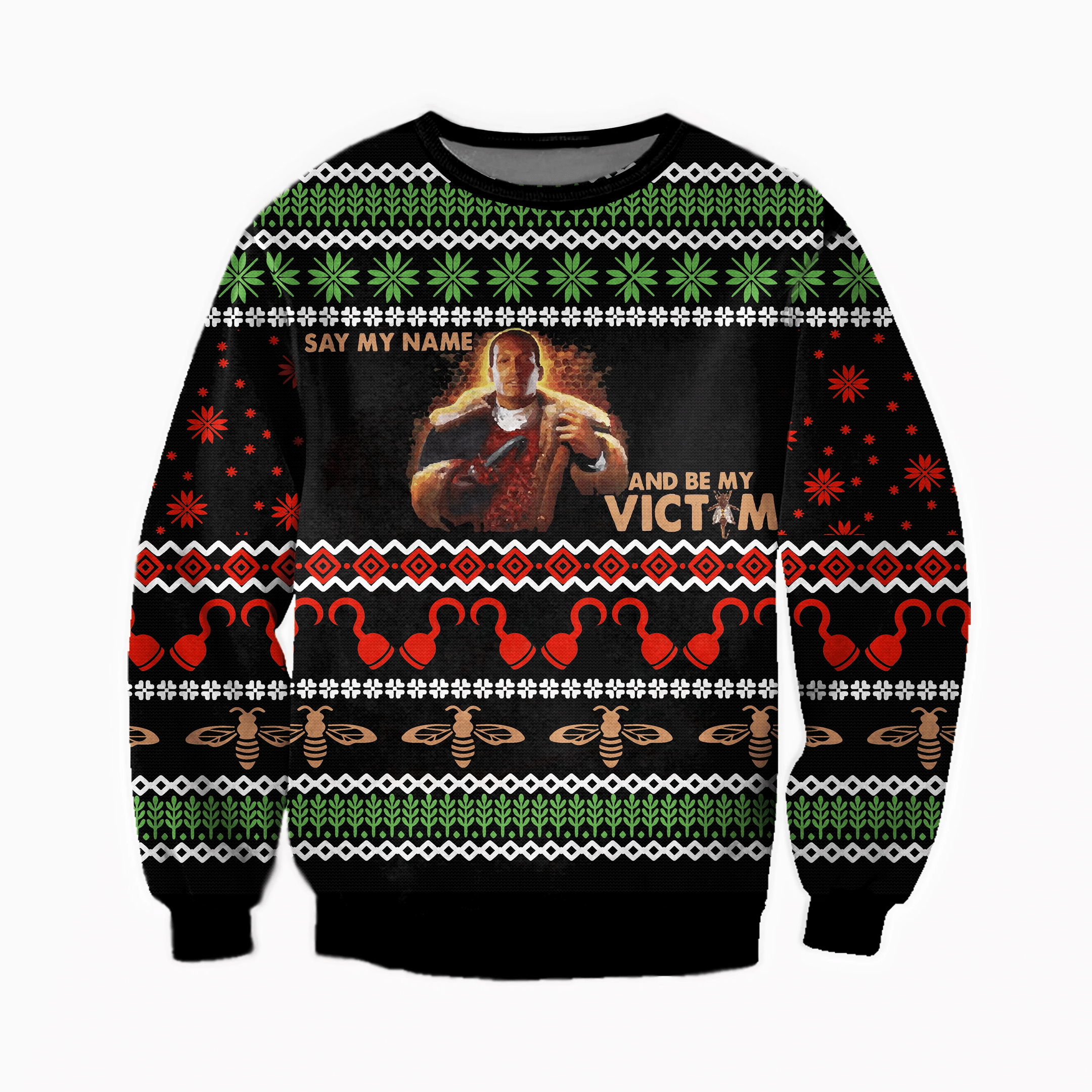 Candyman-Say My Name And Be My Victim Ugly Christmas Sweater Adult 3D Funny Matching for family