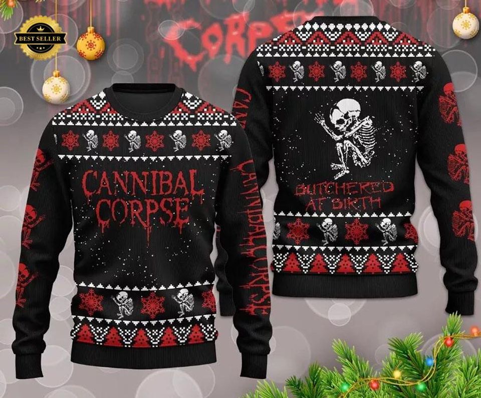 Cannibal Corpse Ugly Christmas Sweater - Metal Band Holiday Sweater