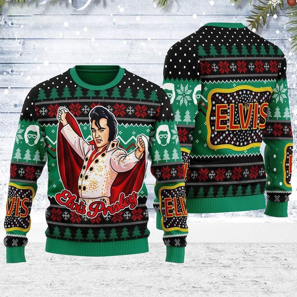 Can't Help Falling In Love Elvis Presley Ugly Sweater, Elvis Presley Long Live The King Ugly Christmas