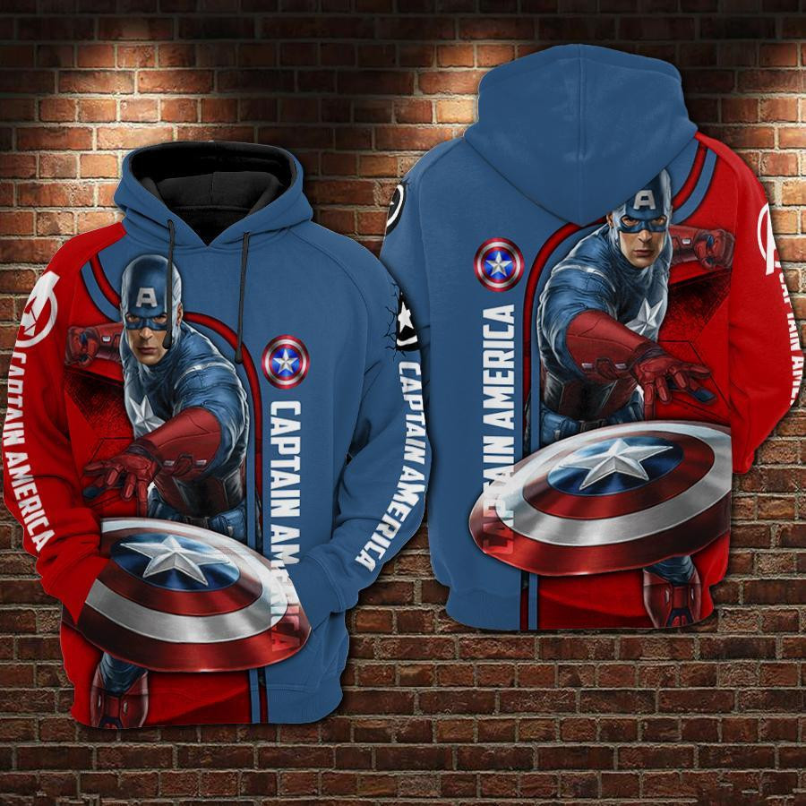 Captain America 3D All Over Print Hoodie, Zip Hoodie