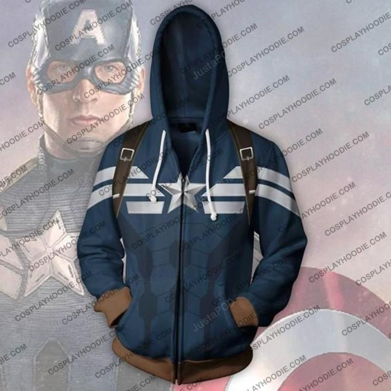 Captain America 3D All Over Print Hoodie, Zip Hoodie