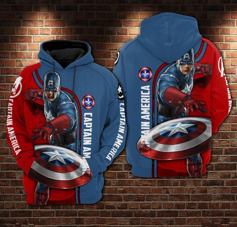 Captain America 3D All Over Print Hoodie, Zip Hoodie