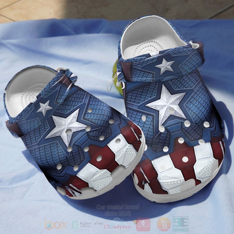 Captain America Movie Crocs Crocband Clogs Shoes Comfortable For Men Women and Kids