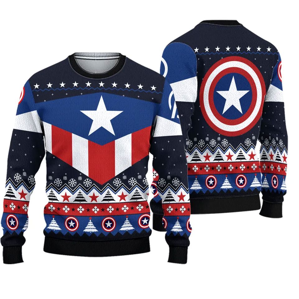 Captain Americas Ugly Christmas Ugly Sweater