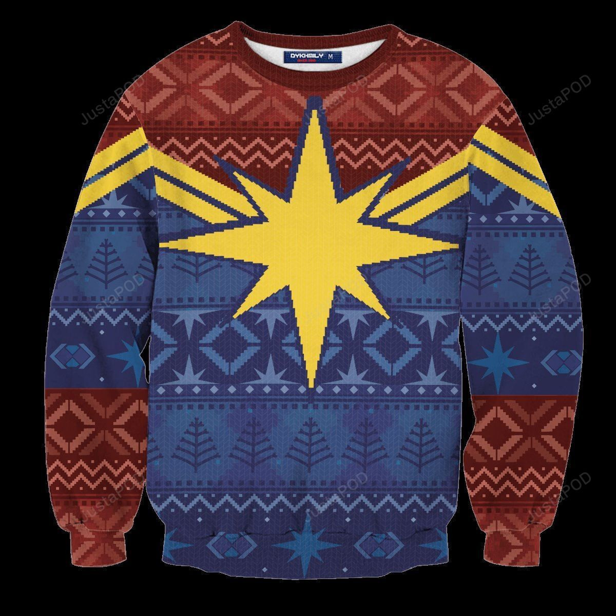 Captain Marvel Ugly Christmas Sweater Adult 3D Funny Matching for family