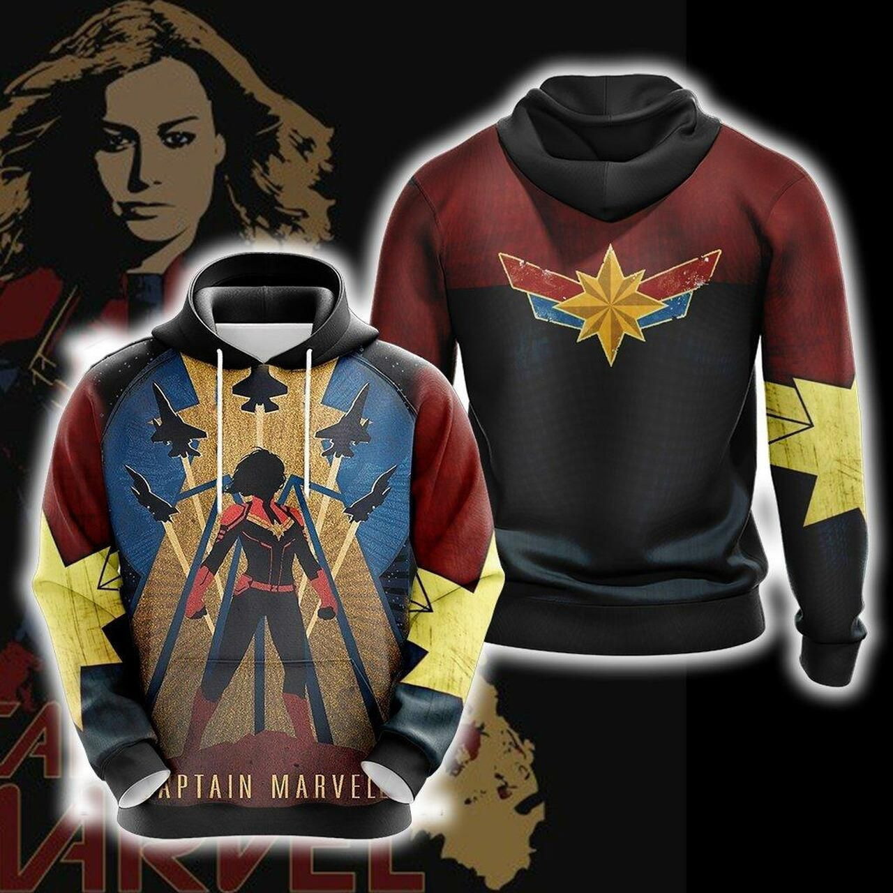 Captain Marvel Unisex 3D All Over Print Hoodie, Zip Hoodie