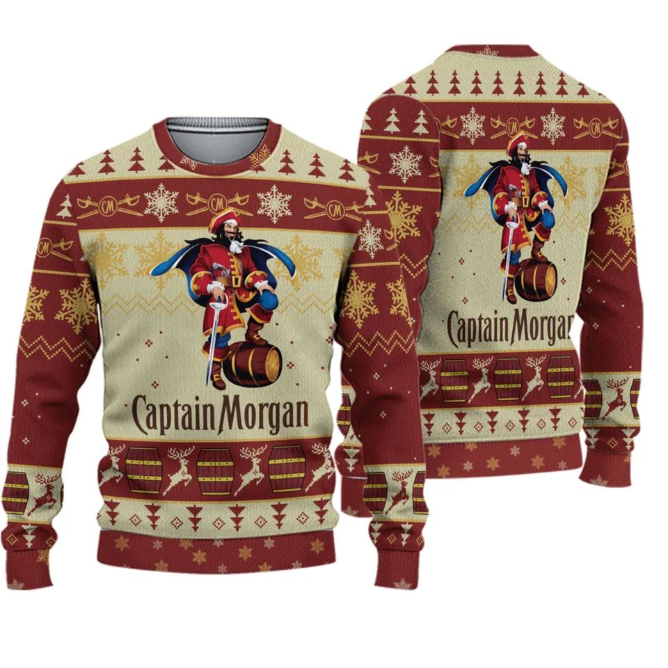 Captain Morgan Print Ugly Christmas 3D Sweater