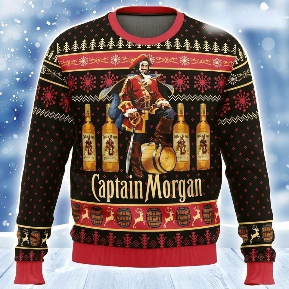 Captain Morgan Ugly Christmas Sweater, Whiskey Drinking Shirt
