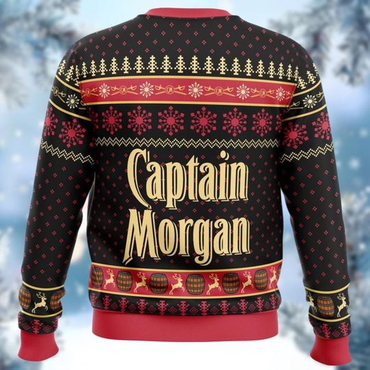 Captain Morgan Ugly Sweater, Morgan Rum Christmas Sweater, Alcohol Holiday Sweater - Image 8