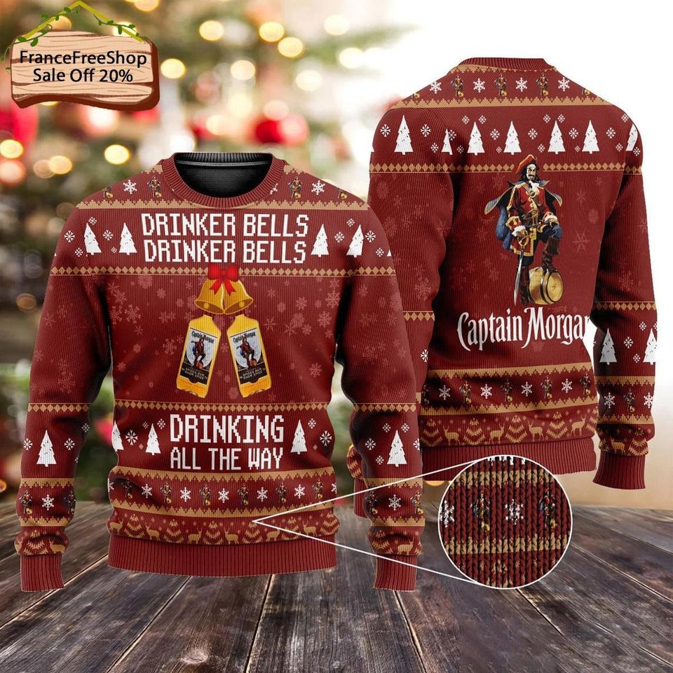 Captain Morgan Ugly Sweater, Xmas Shirt, Captain Morgan Gift