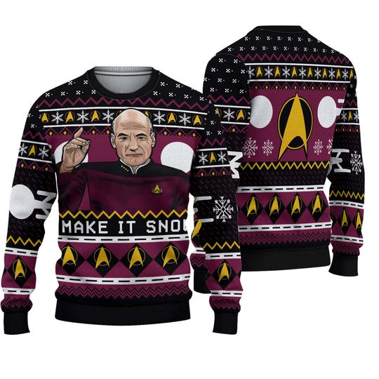 Captain Picard startrek2020 Ugly Sweater - Image 2