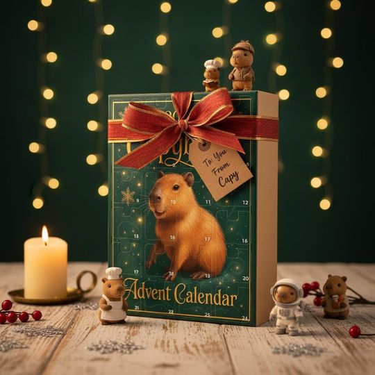 Capybara Advent Calendar 2025: 24 Acrylic Christmas Decorations Capybara Gift, Capybara Ornament Set Cozy & Chill Animal Decor - Image 9