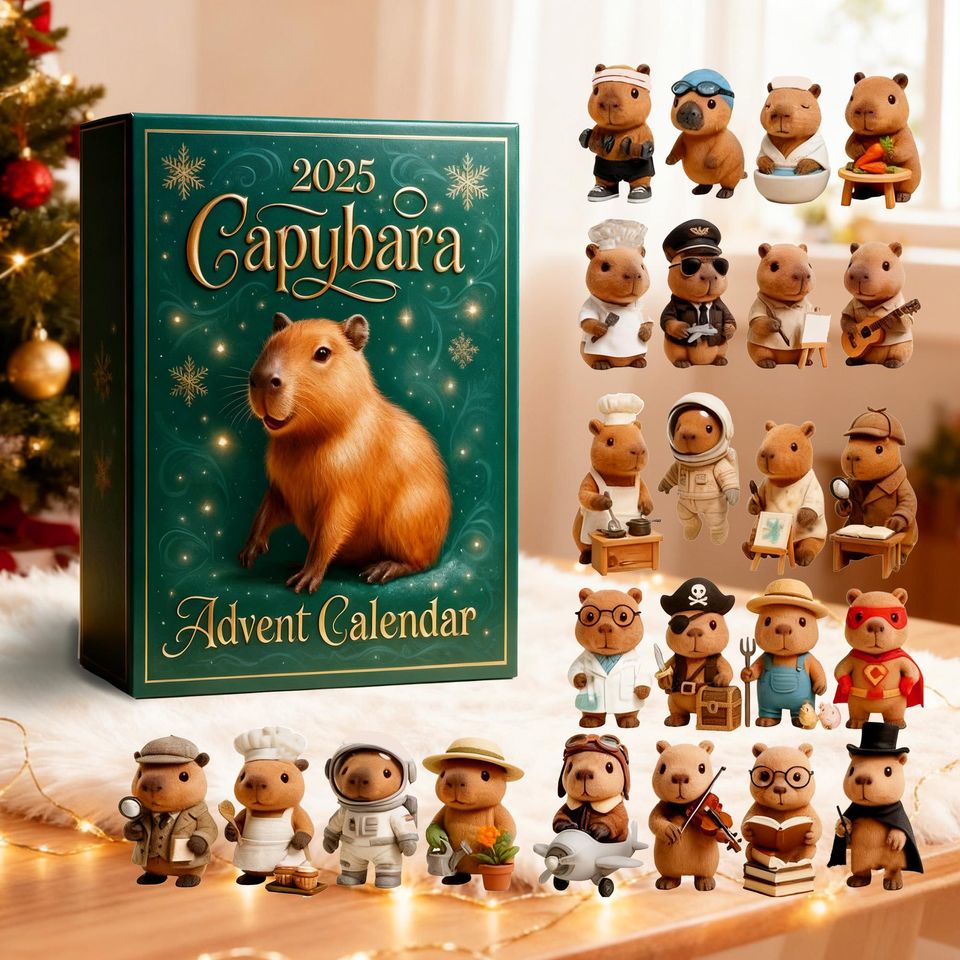 Capybara Advent Calendar 2025: 24 Acrylic Christmas Ornaments,24 Days Christmas Countdown