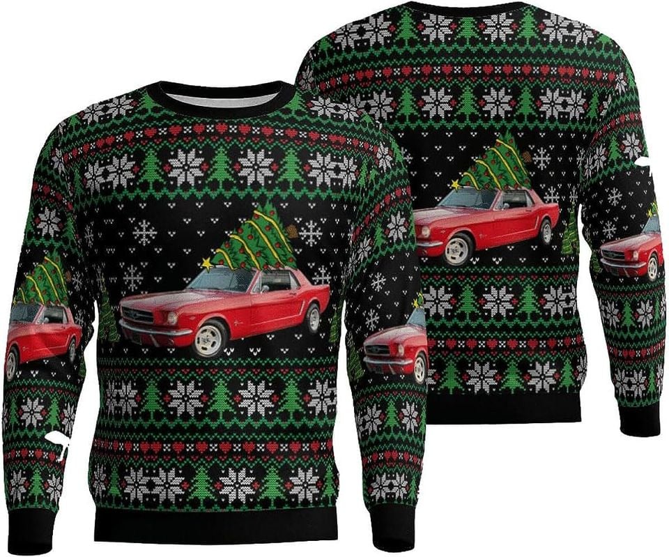 Car Christmas Ugly Sweatshirt Christmas Ugly Sweater