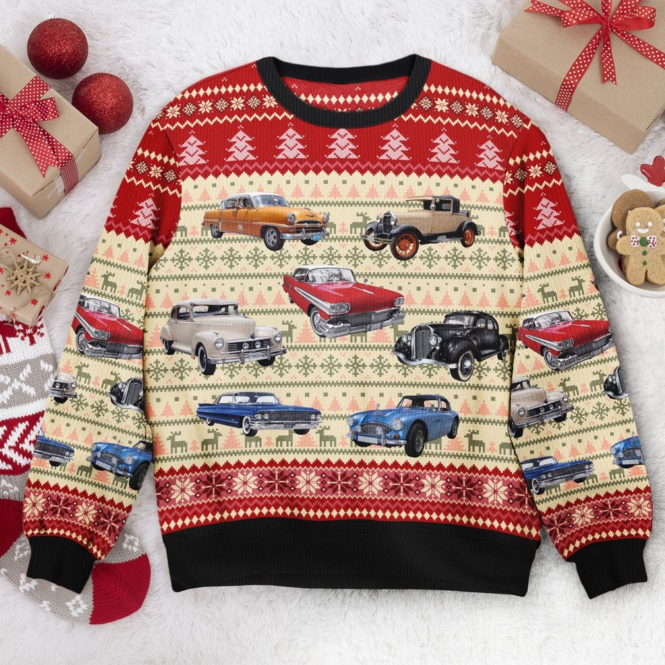 Car Lovers - Personalized Photo Ugly Sweatshirt