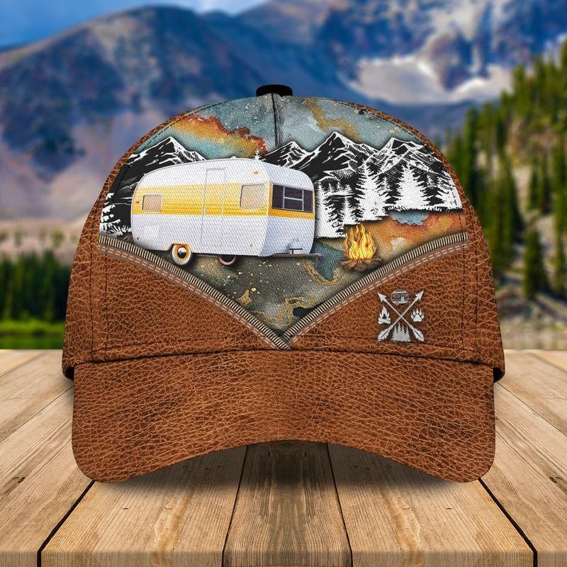 Caravan Campfire Classic Cap Baseball Cap For Camping Lovers Trucker Hats Custom Hats Gifts For Men & Women