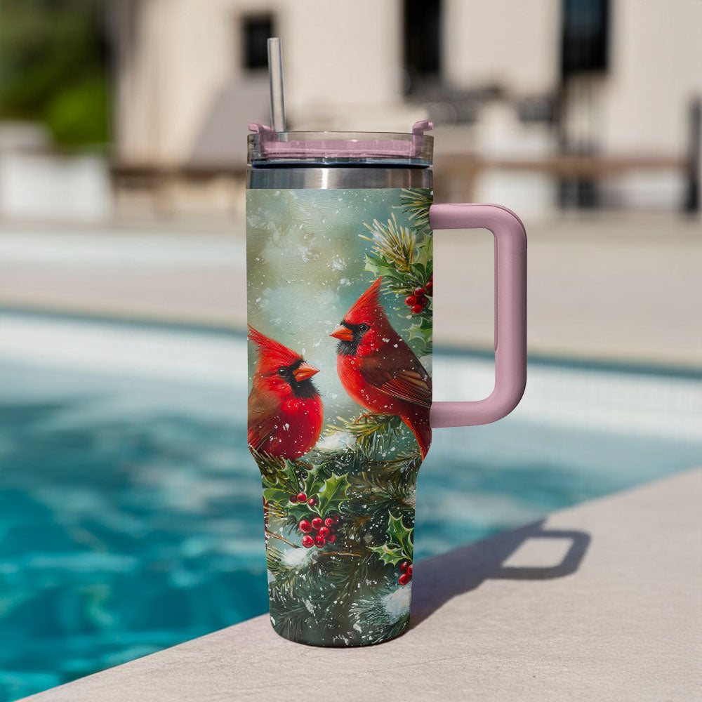 Cardinal Winter Wonderland Christmas Custom Stanley Cup 40 oz 30 oz Tumbler With HandleTVC2301502 - Image 3