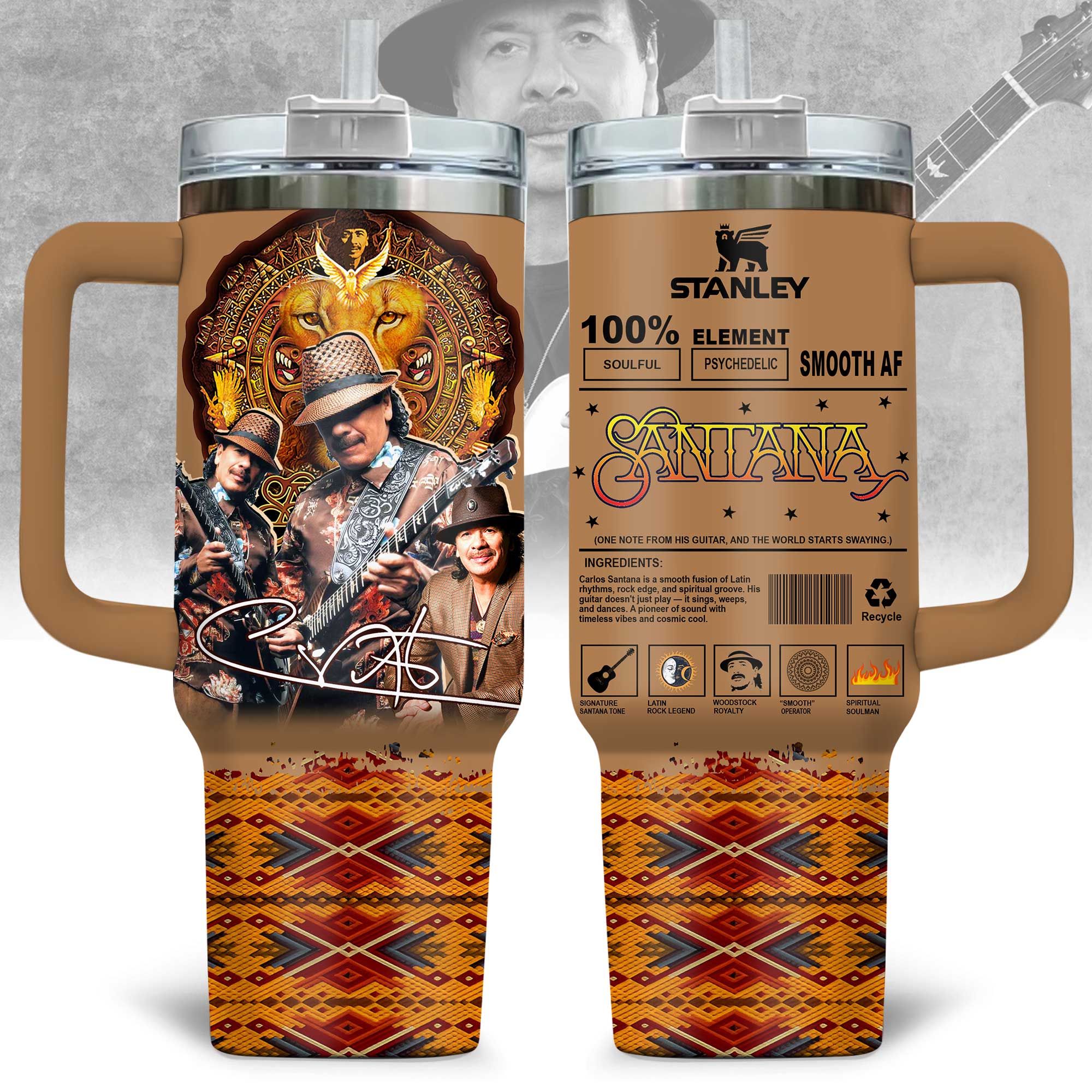 Carlos Santana Music Custom Stanley Cup 40 oz 30 oz Tumbler With HandleTVC2301175