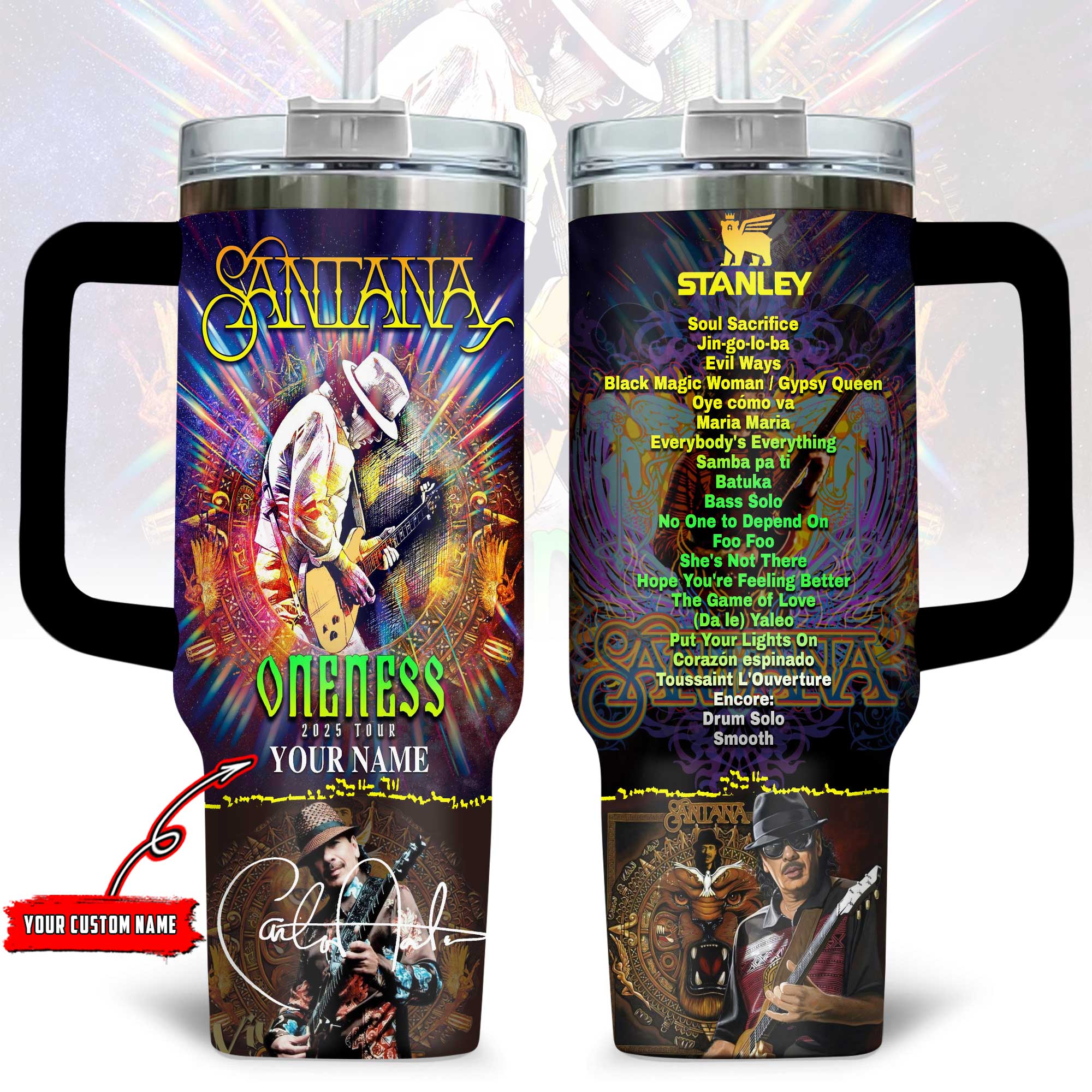 Carlos Santana Music Custom Stanley Cup 40 oz 30 oz Tumbler With HandleTVC230192