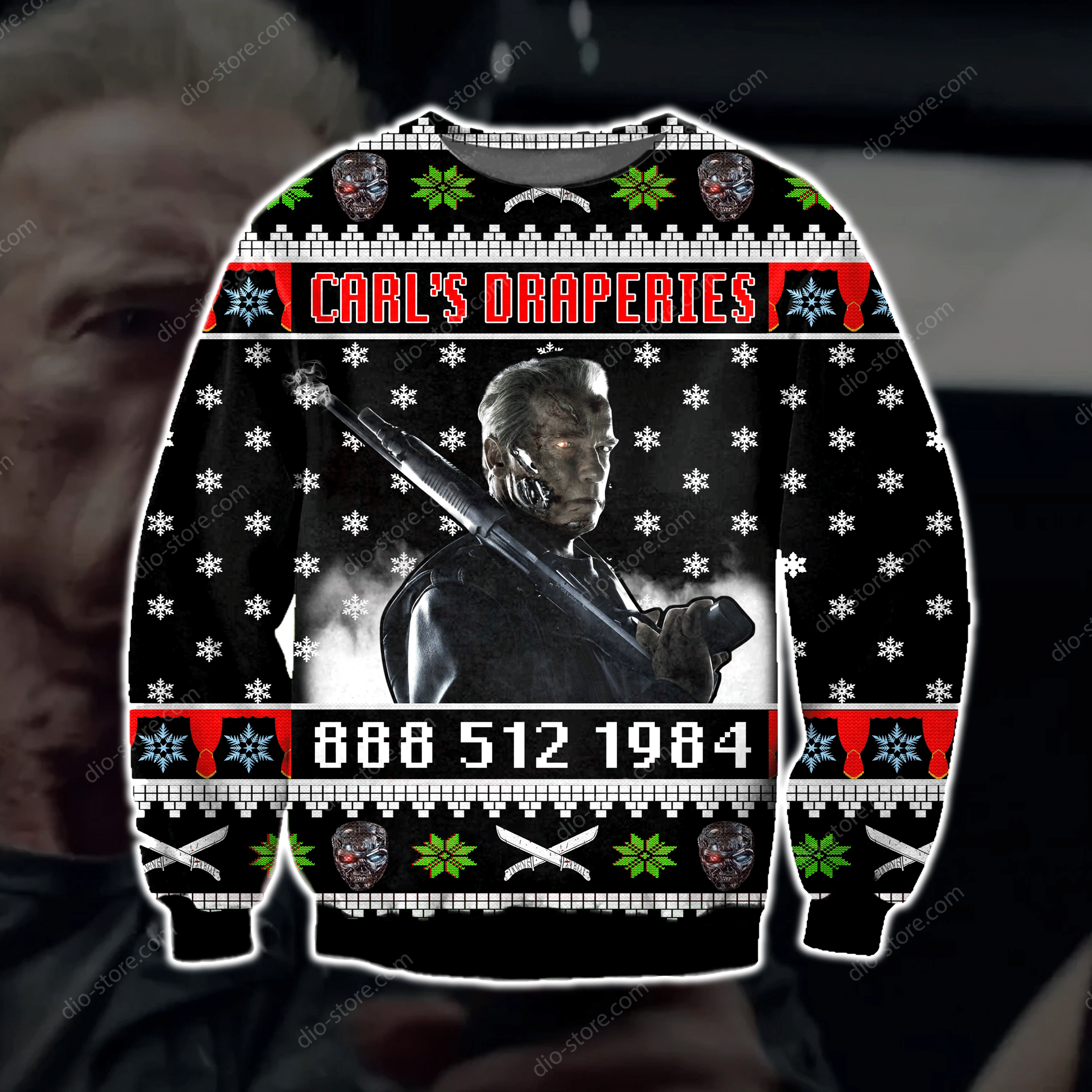 Carl'S Draperies Knitting Pattern 3D Print Ugly Christmas Sweater Adult 3D Funny Matching for family
