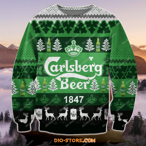 Carlsberg Beer 1847 Ugly Christmas Sweater Adult 3D Funny Matching for family