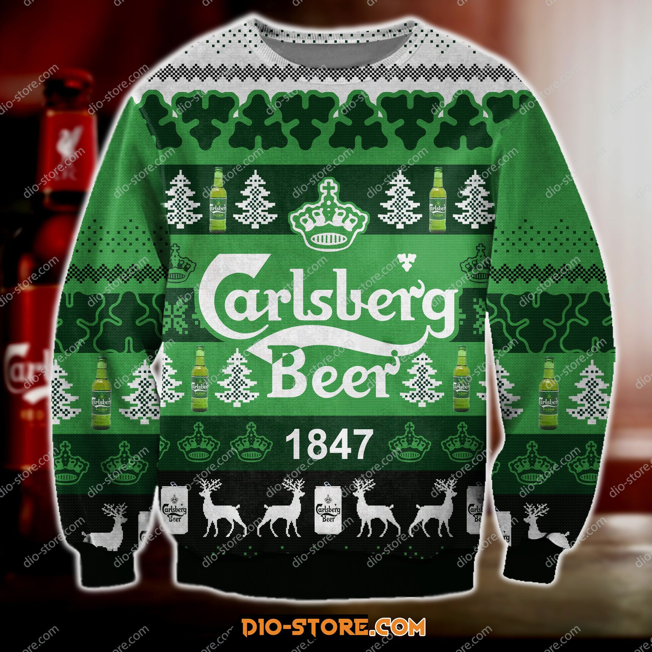 Carlsberg Beer Ugly Christmas Sweater Adult 3D Funny Matching for family