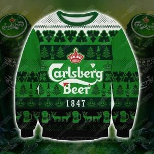 Carlsberg Ugly Christmas Sweater Adult 3D Funny Matching for family