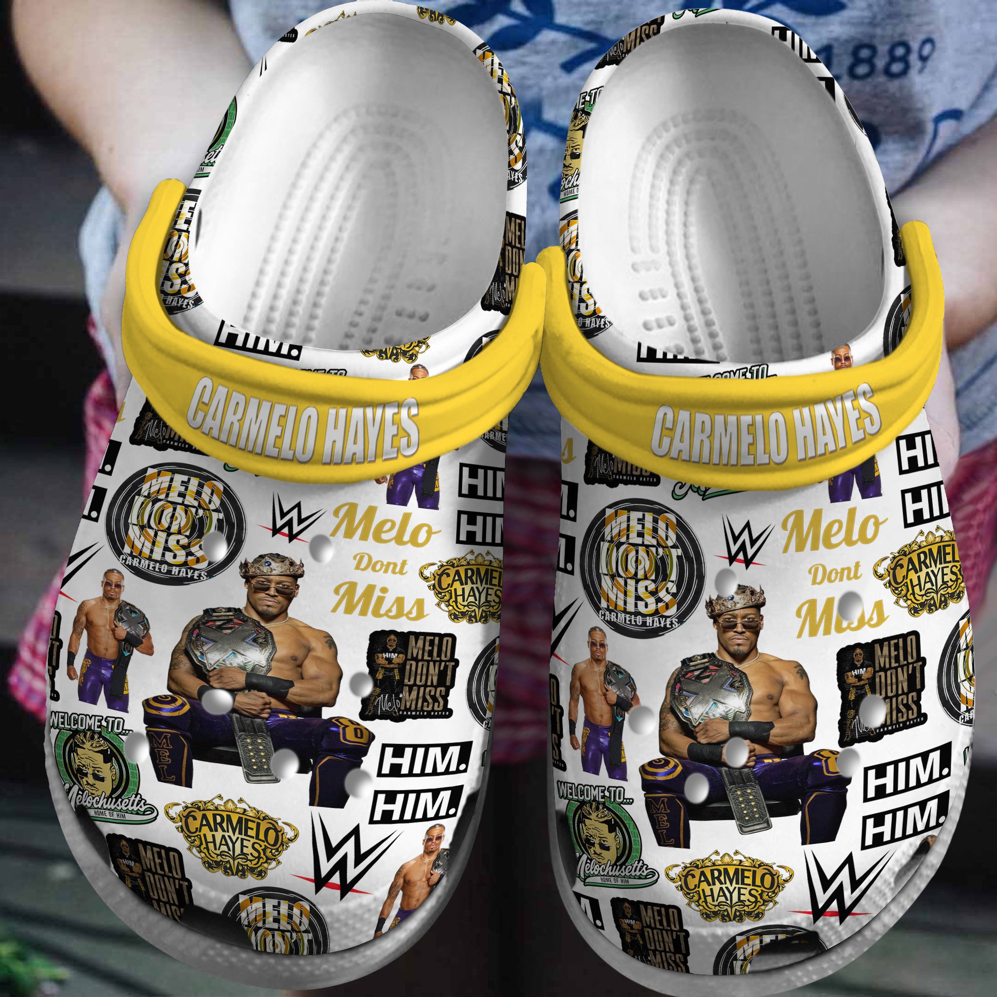 Carmelo Hayes WWE SportCrocs Crocband Clogs Shoes Comfortable For Men Women and Kids