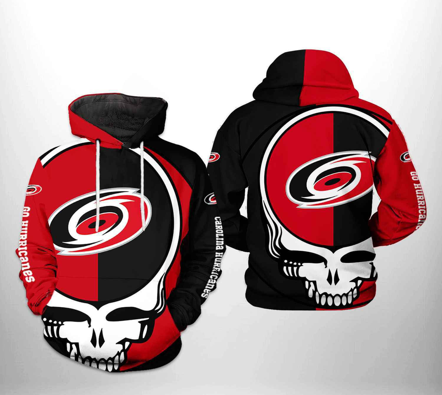 Carolina Hurricanes NHL Grateful Dead 3D All Over Print Hoodie, Zip Hoodie