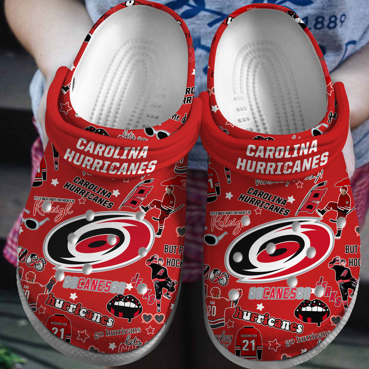 Carolina Hurricanes NHL Sport Crocs Crocband Clogs Shoes Comfortable For Men Women and Kids