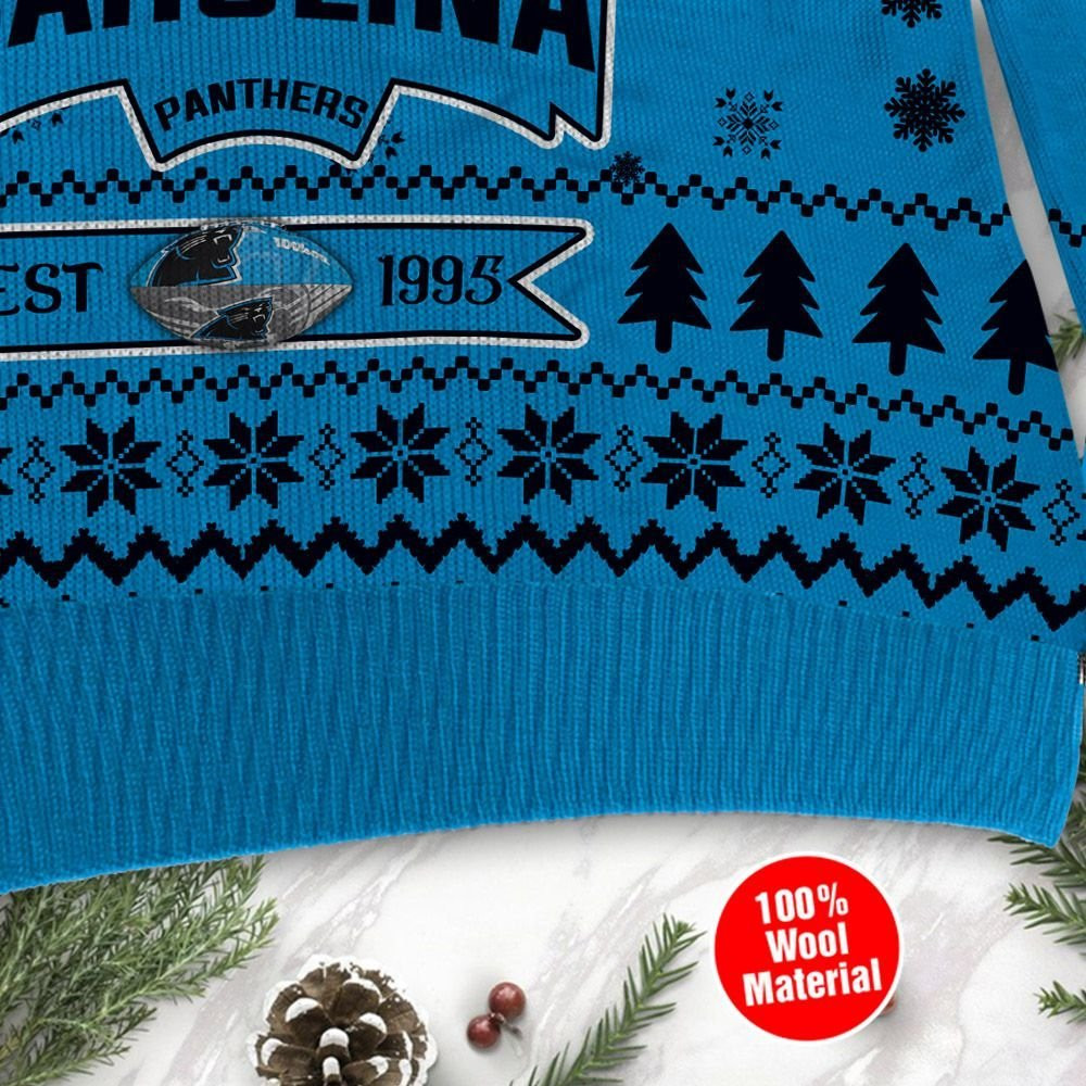 Carolina Panthers Cute Baby Yoda Grogu Ugly Christmas Sweater Adult 3D Funny Matching for family - Image 4