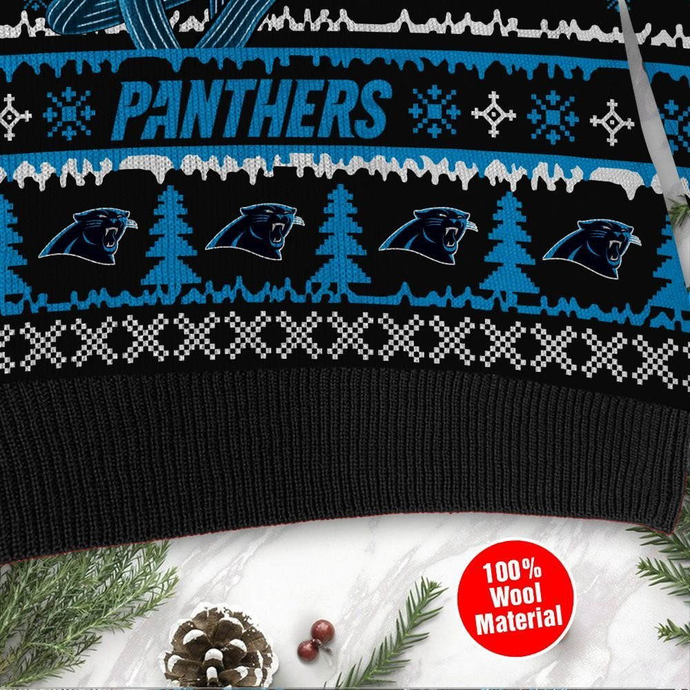 Carolina Panthers Jack Skellington Halloween Ugly Christmas Sweater Adult 3D Funny Matching for family - Image 4
