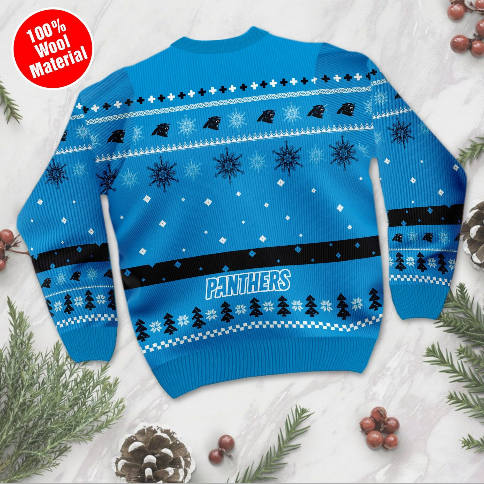 Carolina Panthers Mickey Mouse Funny Ugly Christmas Sweater Adult 3D Funny Matching for family - Image 3