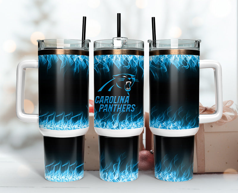 Carolina Panthers NFL Fire Effect Custom Stanley Cup 40 oz 30 oz Tumbler With HandleTVC2301140