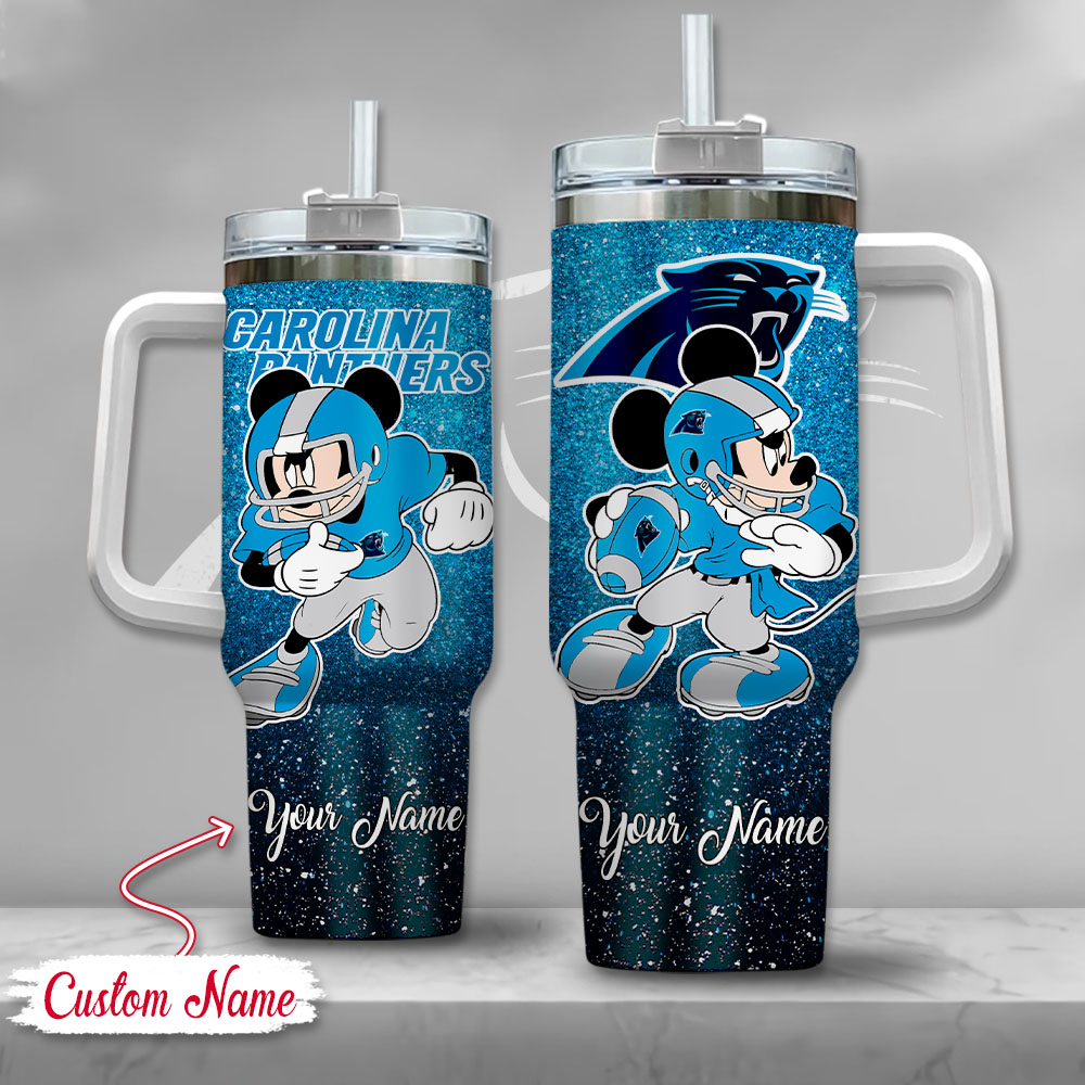 Carolina Panthers NFL Mickey Mouse Glitter Custom Stanley Cup 40 oz 30 oz Tumbler With HandleTVC230190