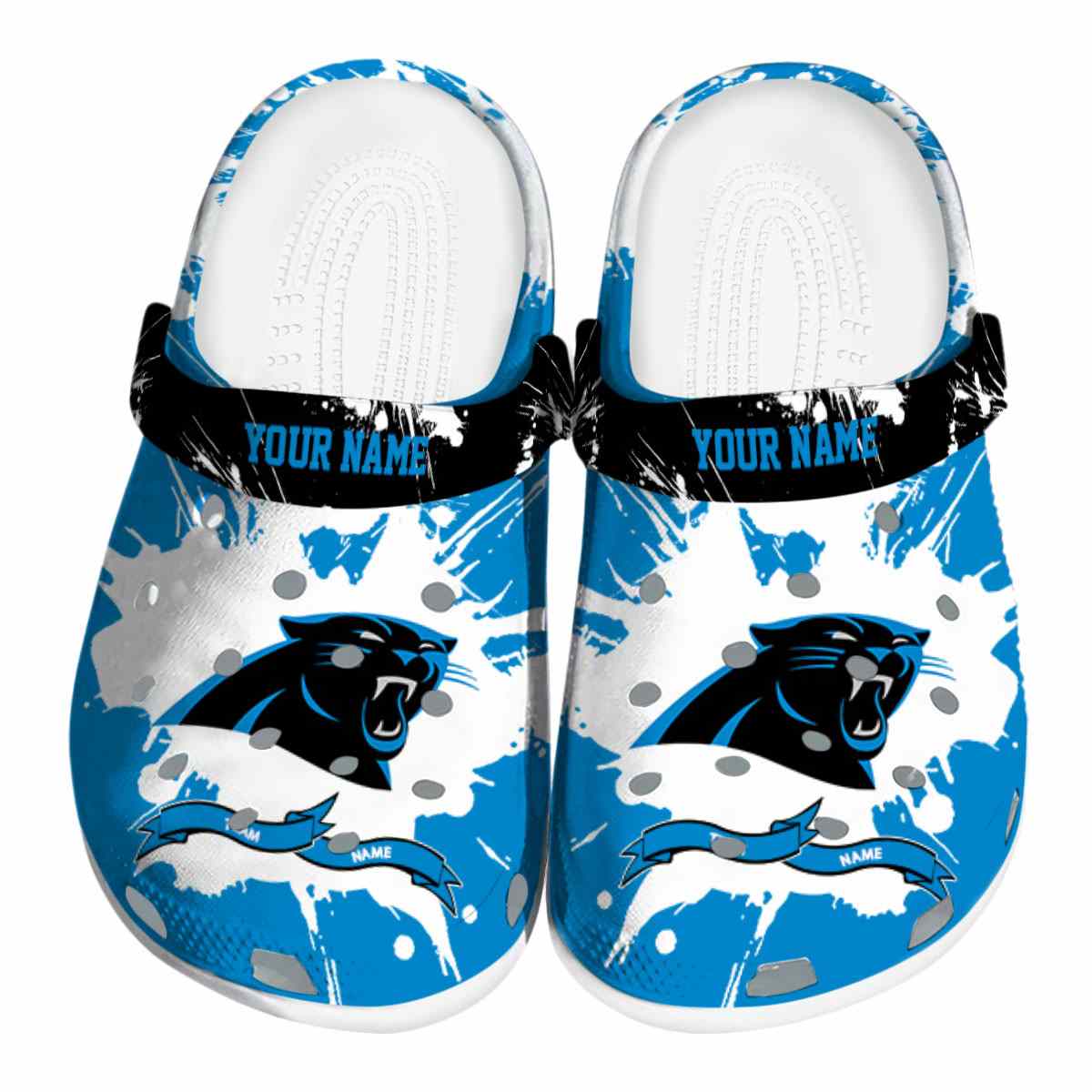 Carolina Panthers NFL Sport Crocs Crocband Clogs Shoes Comfortable For Men Women and Kids