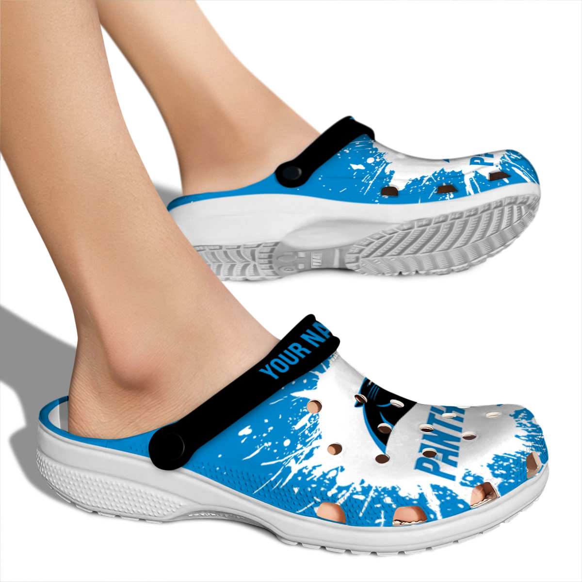 Carolina Panthers NFL Sport Crocs Crocband Clogs Shoes Comfortable For Men Women and Kids - Image 2
