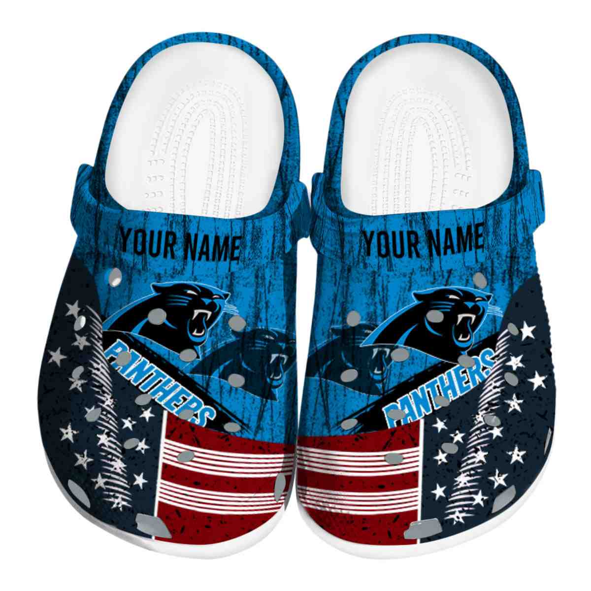 Carolina Panthers NFL Sport Crocs Crocband Clogs Shoes Comfortable For Men Women and Kids