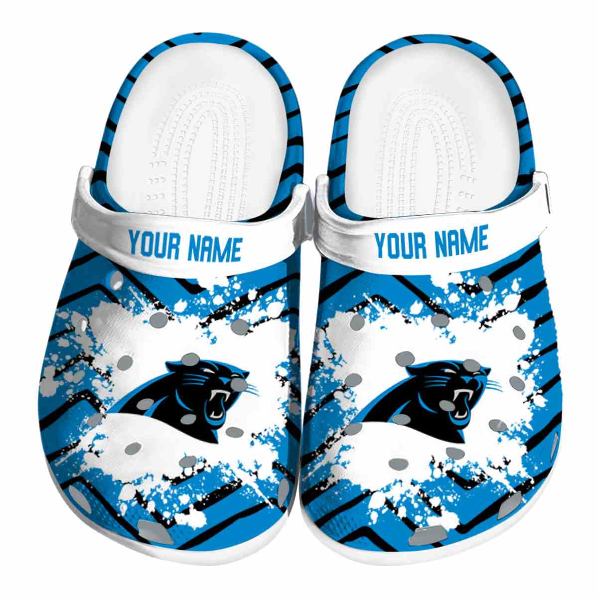 Carolina Panthers NFL Sport Crocs Crocband Clogs Shoes Comfortable For Men Women and Kids