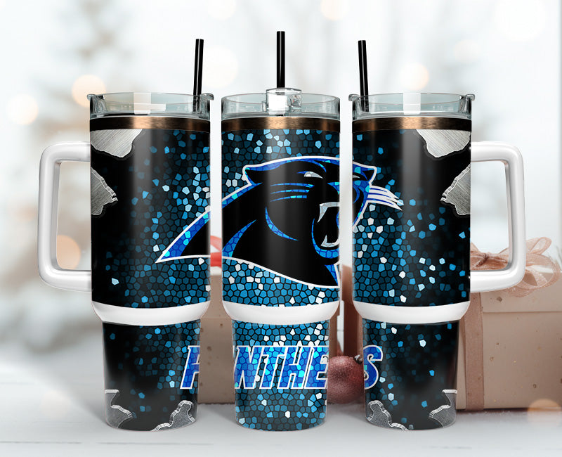 Carolina Panthers NFL Stained Glass Effect Custom Stanley Cup 40 oz 30 oz Tumbler With HandleTVC2301141