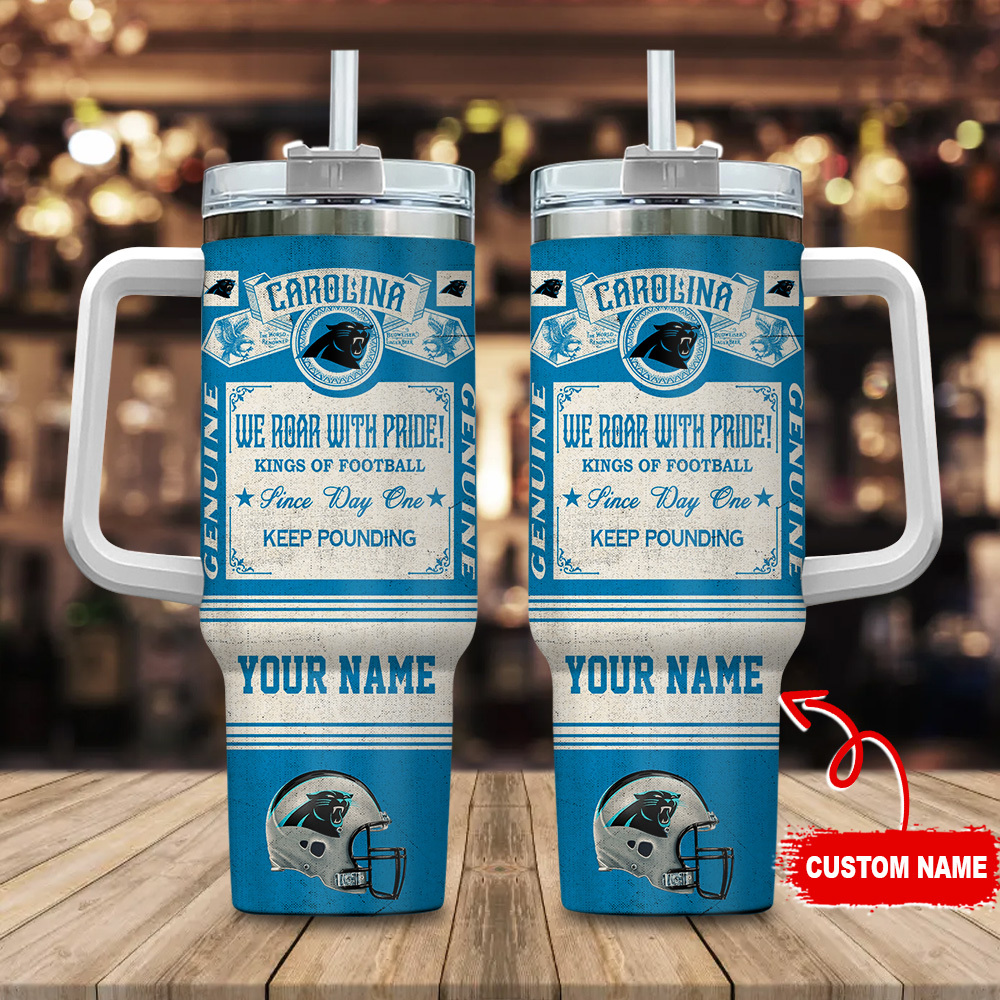Carolina Panthers NFL Vintage Kings Of Football Custom Stanley Cup 40 oz 30 oz Tumbler With HandleTVC2301107