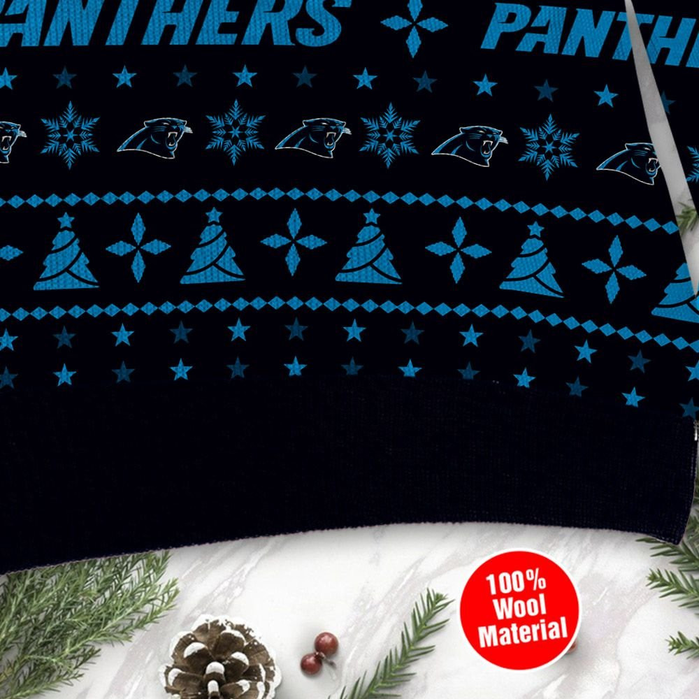 Carolina Panthers Santa Claus In The Moon Ugly Christmas Sweater Adult 3D Funny Matching for family - Image 4