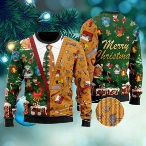 Carpenter Merry Christmas Ugly Christmas Sweater Adult 3D Funny Matching for family