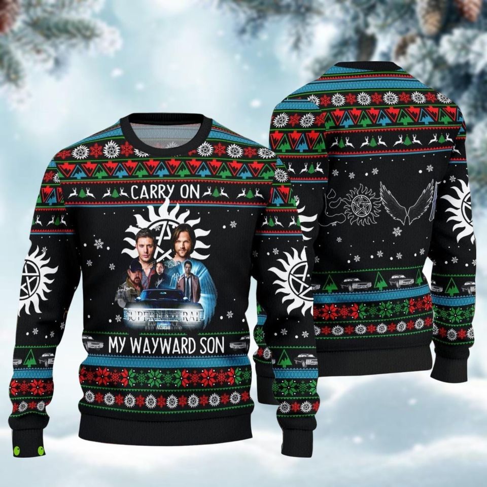 Carry On My Wayward Son Christmas Gift Ugly Christmas Sweater