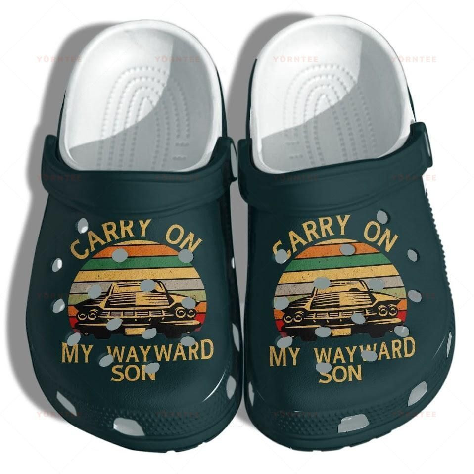 Carry On My Wayward Son Shoes - Funny Gift For Lover Rubber clog Shoes Comfy Footwear